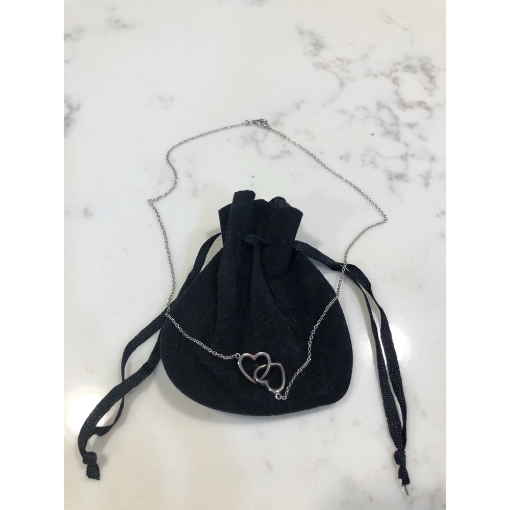 Silver Double Heart Necklace